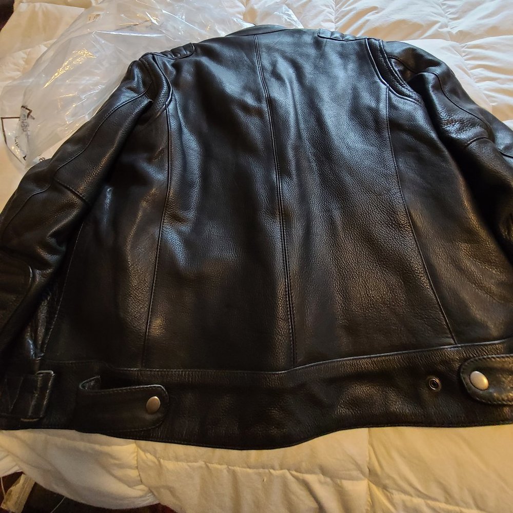 Men's leather riding jacket